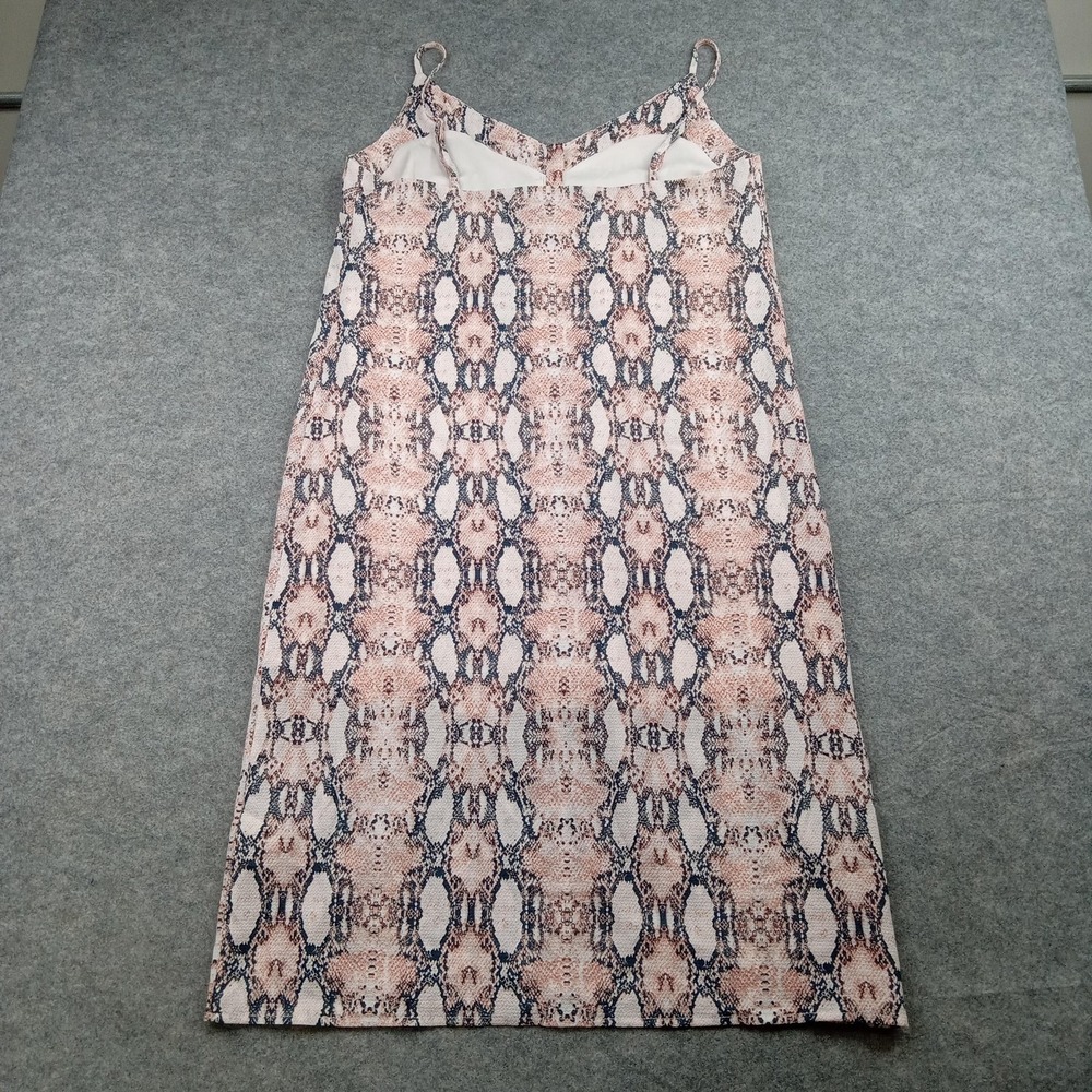 One Clothing Dress Womens Medium Pink Snake Print Slip Spaghetti Strap Button